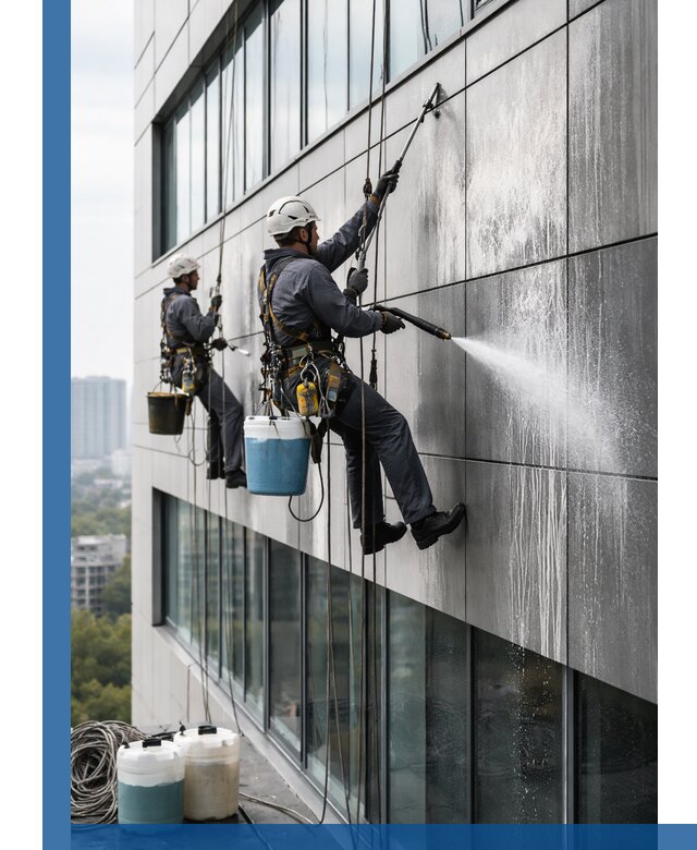 Профессиональная мойка вентилируемых фасадов в Нерюнгри