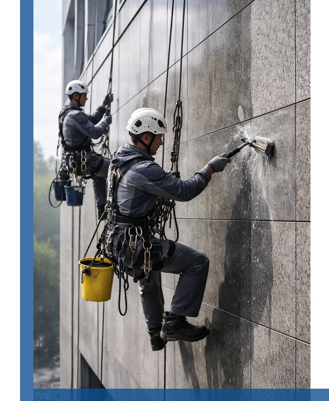 Профессиональная мойка фасада из керамогранита в Нерюнгри