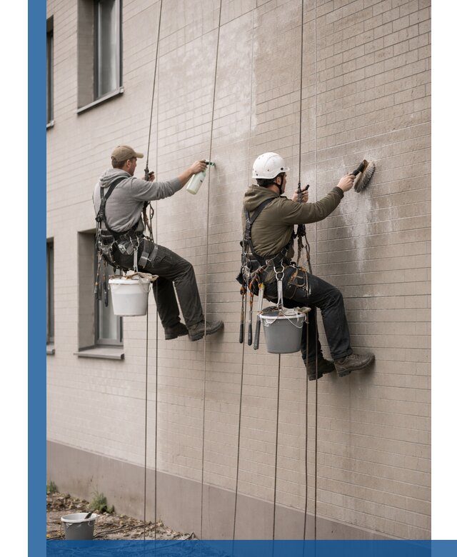 Удаление высолов с фасада зданий в Нерюнгри без повреждений и следов
