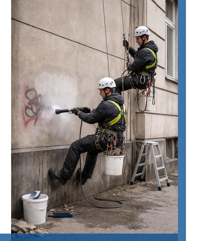 Удаление граффити с фасада в Нерюнгри от 4887 р. | ВЫСОТНИК-Нрю