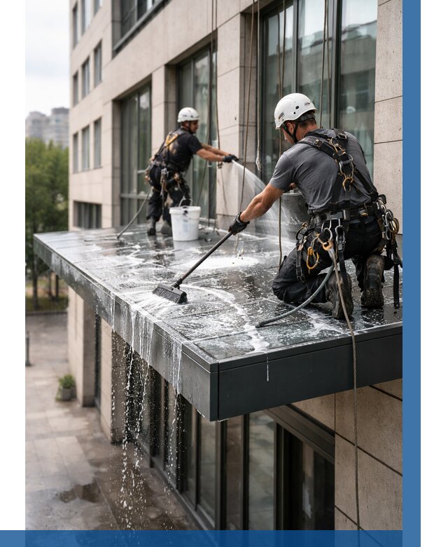 Мойка козырьков и навесов в Нерюнгри от 3801 р. | ВЫСОТНИК-Нрю