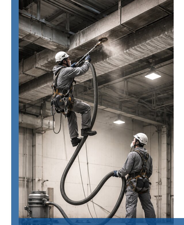 Обеспыливание потолочных конструкций в Нерюнгри промышленным альпинизмом