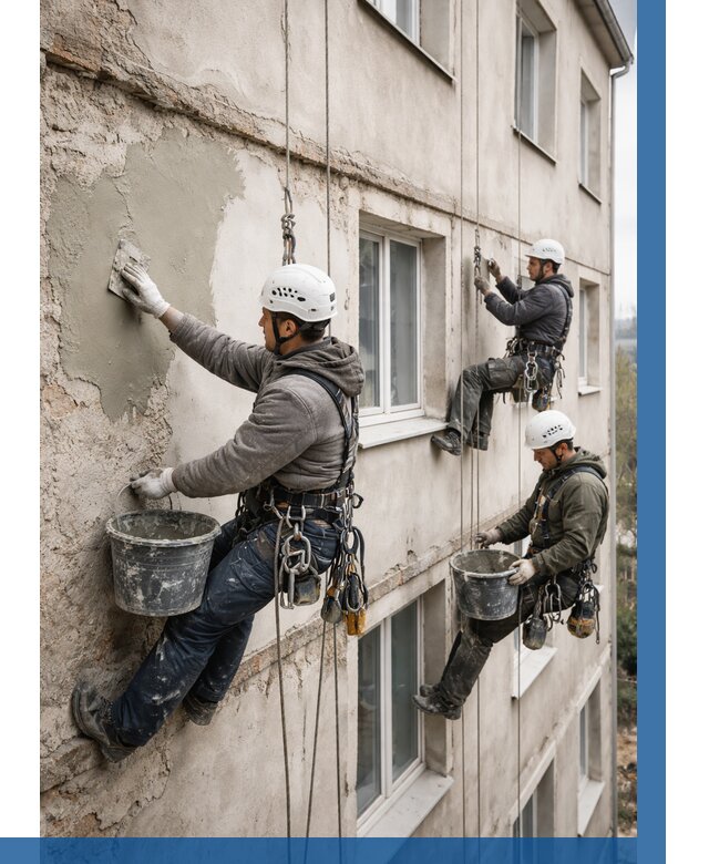 Ремонт штукатурного фасада в Нерюнгри от 815 р. под ключ | ВЫСОТНИК-Нрю