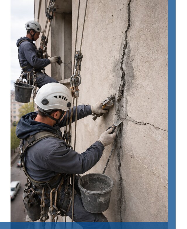 Заделка трещин на фасаде в Нерюнгри от 977 р. | ВЫСОТНИК-Нрю