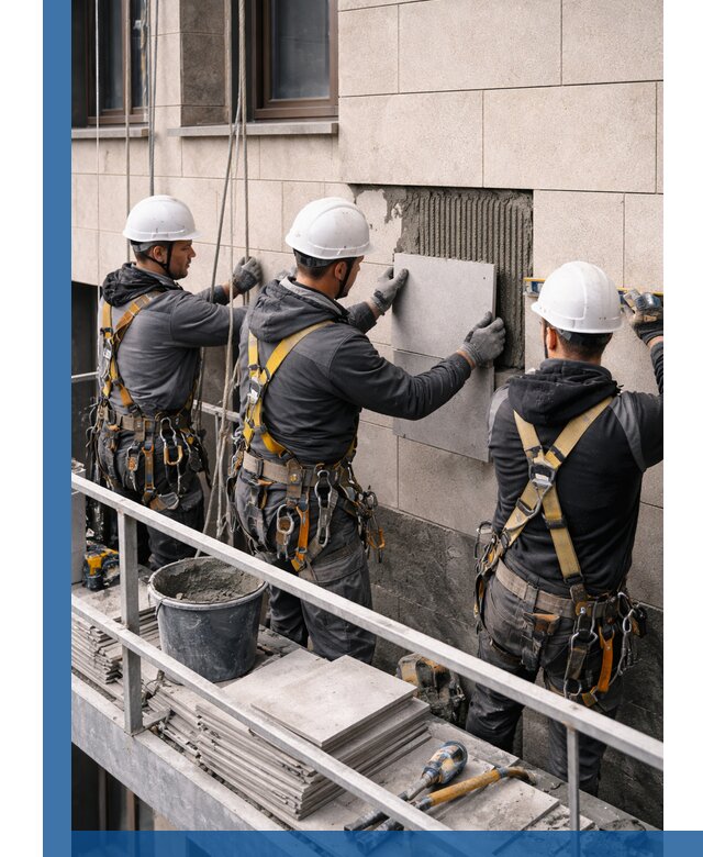 Ремонт облицовки фасада плиткой в Нерюнгри с гарантией