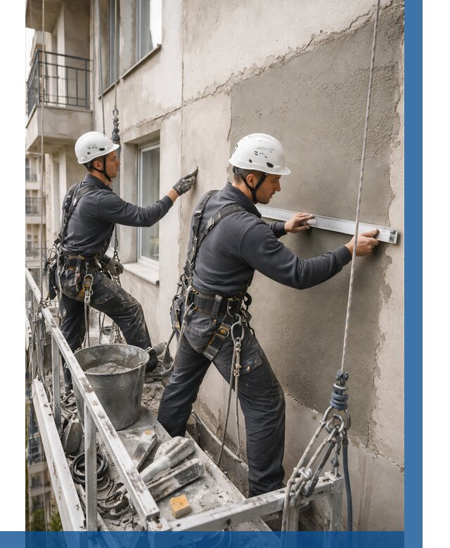 Штукатурка фасада на высоте в Нерюнгри от 977 р. | ВЫСОТНИК-Нрю