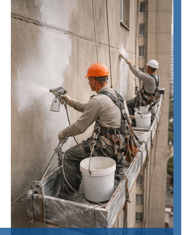 Грунтовка фасада на высоте в Нерюнгри от 130 р. | ВЫСОТНИК-Нрю