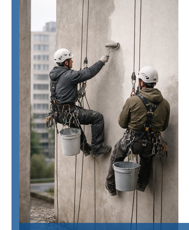 Покраска фасадов высотными альпинистами в Нерюнгри с гарантией