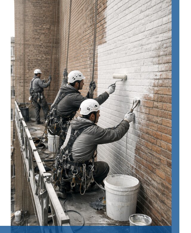 Покраска кирпичного фасада в Нерюнгри от 380 р. | ВЫСОТНИК-Нрю