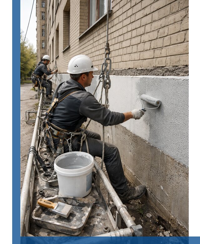 Окраска цоколя здания в Нерюнгри профессионально и надежно