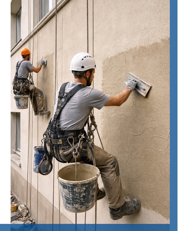 Декоративная штукатурка фасада в Нерюнгри от 1303 р. | ВЫСОТНИК-Нрю