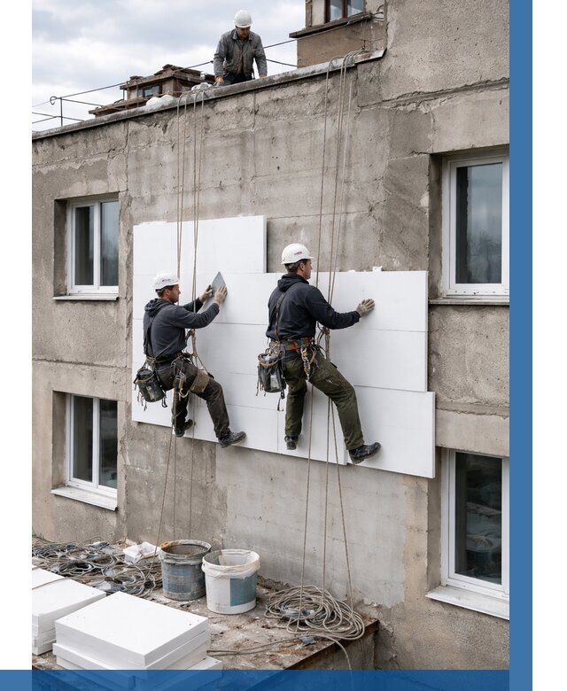 Утепление фасада пенополистиролом в Нерюнгри от 1955 р. | ВЫСОТНИК-Нрю