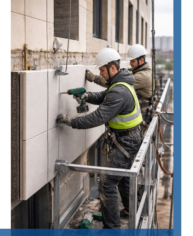 Монтаж фасадных термопанелей в Нерюнгри от 1629 р. | ВЫСОТНИК-Нрю