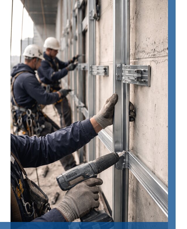 Монтаж подсистемы вентфасада в Нерюнгри от 923 р. | ВЫСОТНИК-Нрю