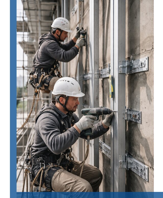 Монтаж и крепление подсистемы вентфасада в Нерюнгри