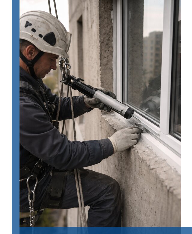 Герметизация оконных швов снаружи в Нерюнгри профессионально