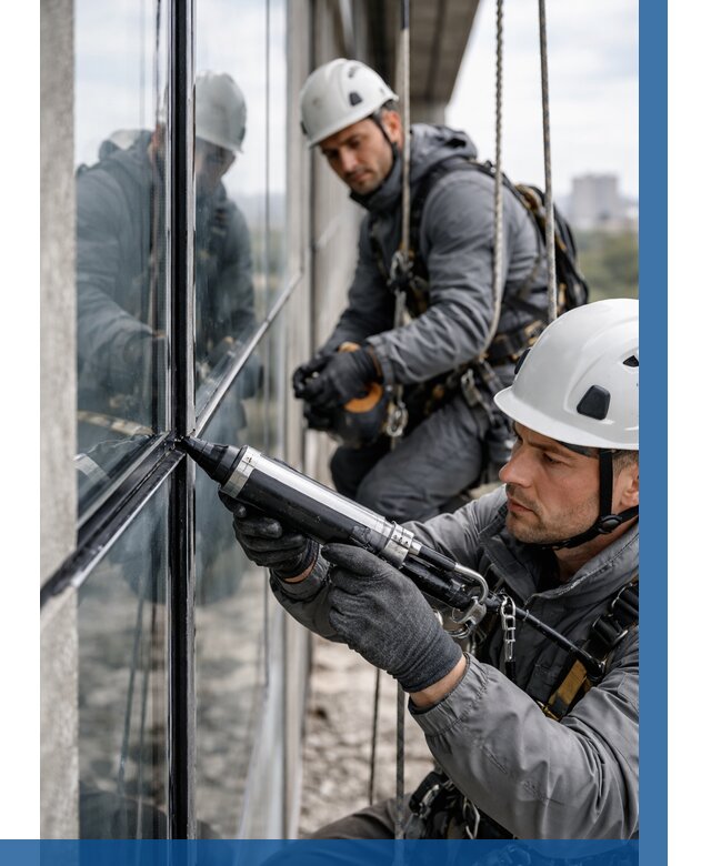 Герметизация витражных швов в Нерюнгри от 706 р. | ВЫСОТНИК-Нрю