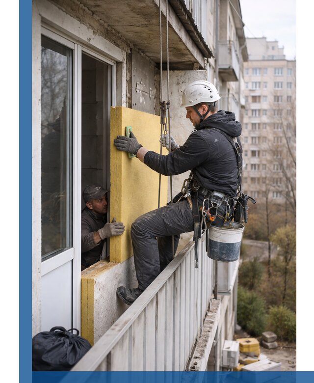 Профессиональное утепление балкона снаружи в Нерюнгри под ключ