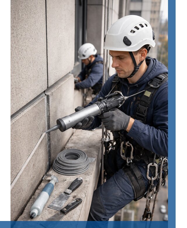 Герметизация деформационных швов фасада в Нерюнгри от 760 | ВЫСОТНИК-Нрю