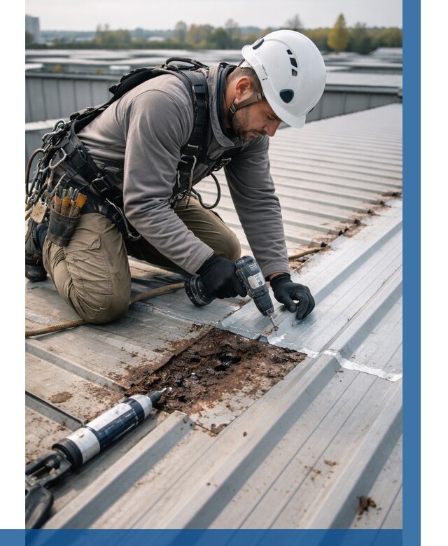 Ремонт профнастила на кровле в Нерюнгри от 760 р. | ВЫСОТНИК-Нрю