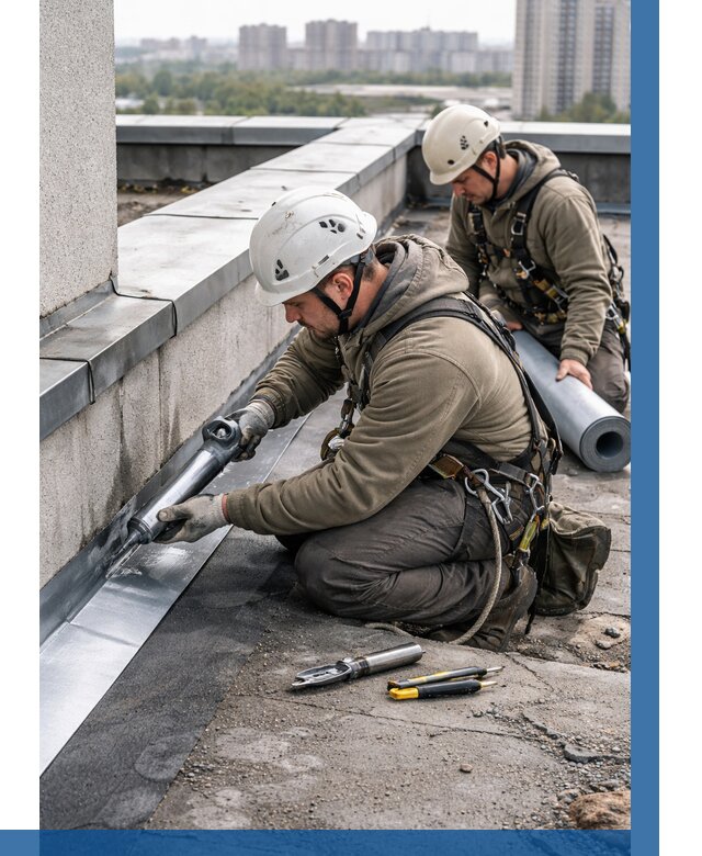 Ремонт кровельных примыканий в Нерюнгри от 1303 р. | ВЫСОТНИК-Нрю