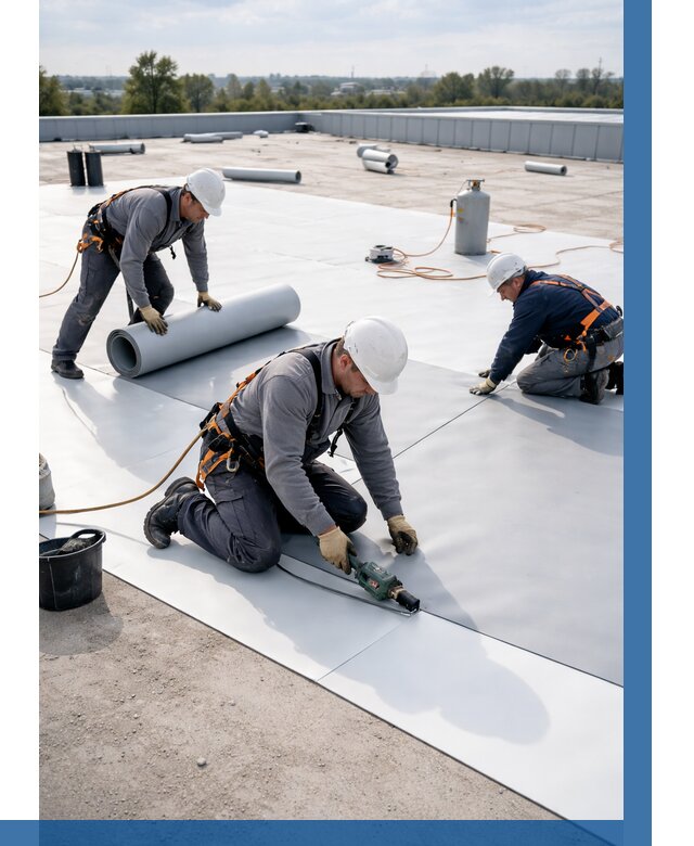 Монтаж мембранной кровли под ключ в Нерюнгри от 1303 р. | ВЫСОТНИК-Нрю