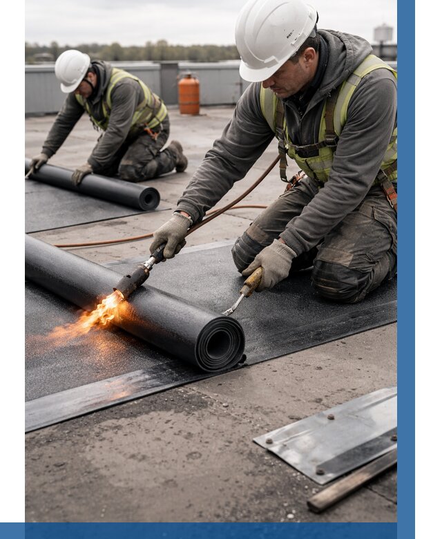 Монтаж наплавляемой кровли в Нерюнгри от 923 р. — ВЫСОТНИК-Нрю