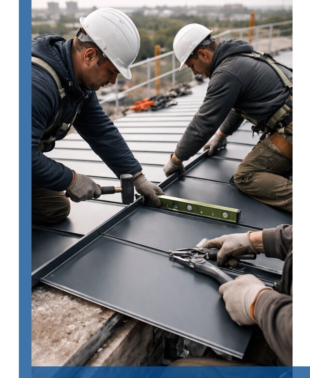 Монтаж фальцевой кровли в Нерюнгри для промышленных зданий