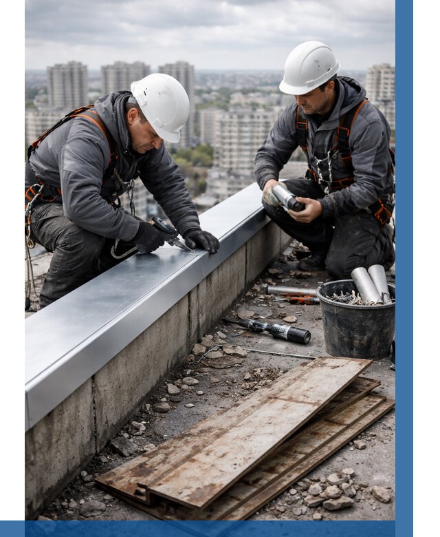 Замена парапетных крышек под ключ в Нерюнгри от 1303 р. | ВЫСОТНИК-Нрю