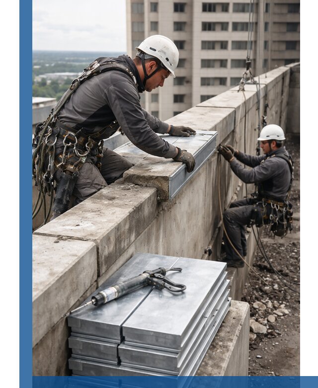 Замена парапетных крышек и установка новых в Нерюнгри