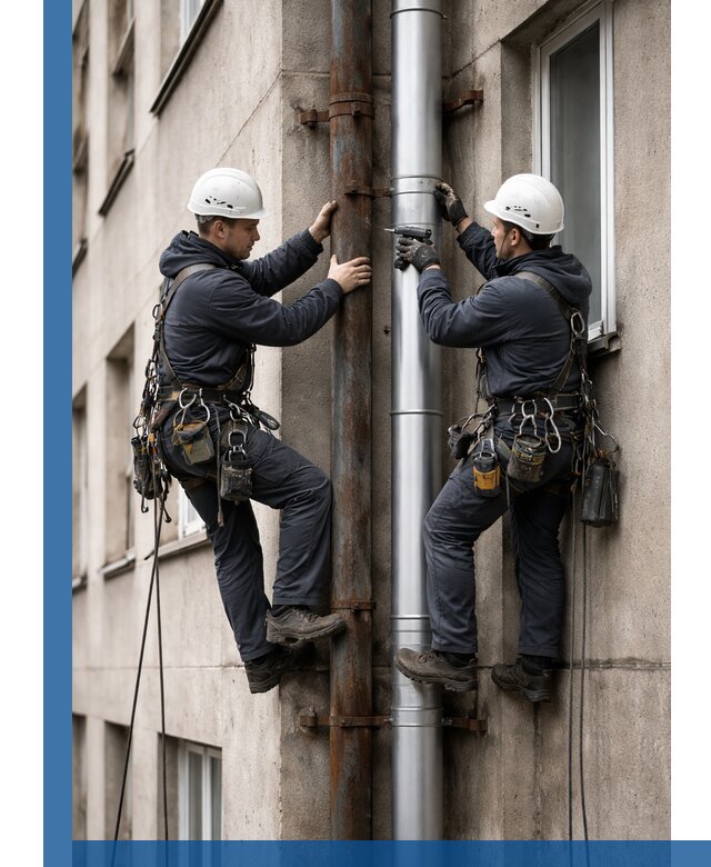 Замена водосточных труб в Нерюнгри: монтаж и демонтаж под ключ