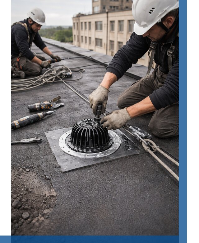 Установка водосточных воронок в Нерюнгри цена от 3801 р. | ВЫСОТНИК-Нрю