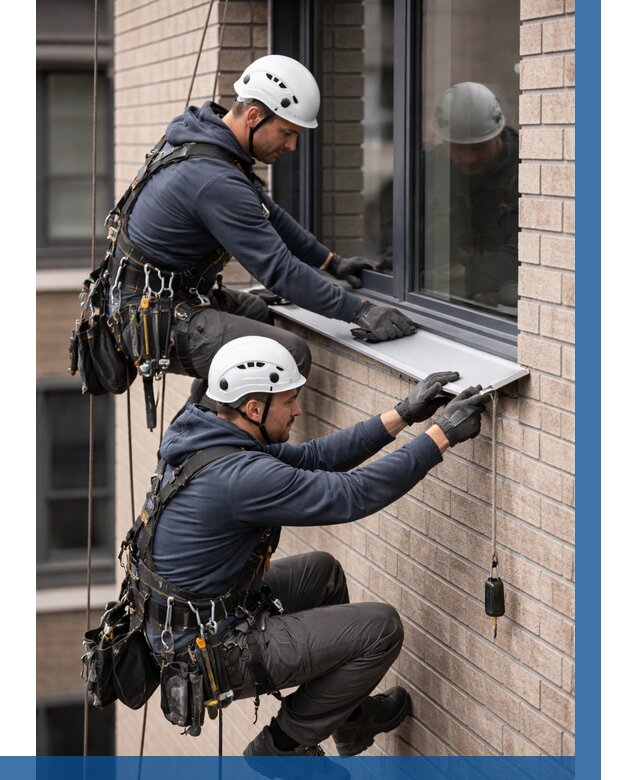 Монтаж оконных отливов под ключ в Нерюнгри от 3801 р. | ВЫСОТНИК-Нрю