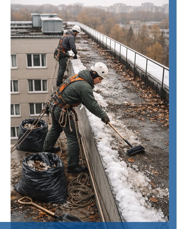 Очистка кровли по периметру в Нерюнгри от 597 р. | ВЫСОТНИК-Нрю