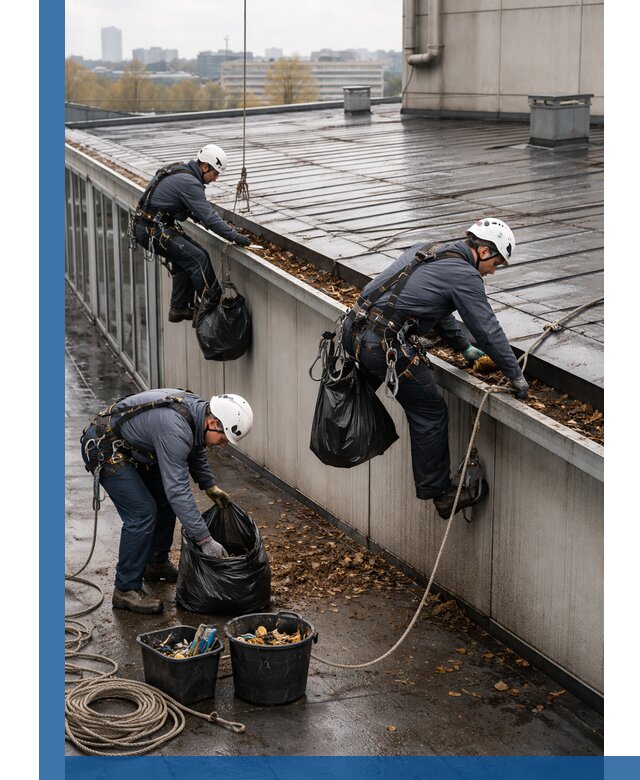 Очистка кровли по периметру в Нерюнгри силами промышленных альпинистов