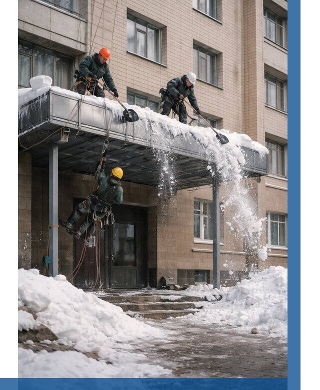 Очистка козырьков от снега в Нерюнгри от 3801 р. | ВЫСОТНИК-Нрю