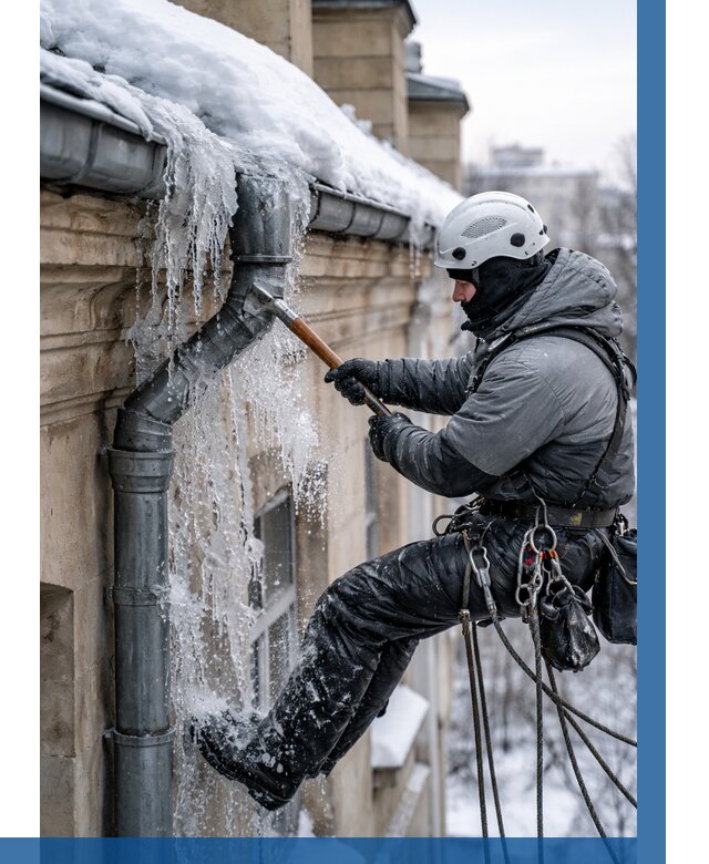 Очистка водостоков от льда в Нерюнгри от 3801 р. | ВЫСОТНИК-Нрю