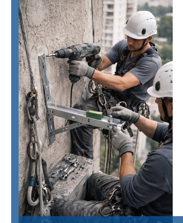 Установка кронштейнов кондиционера и крепежа в Нерюнгри