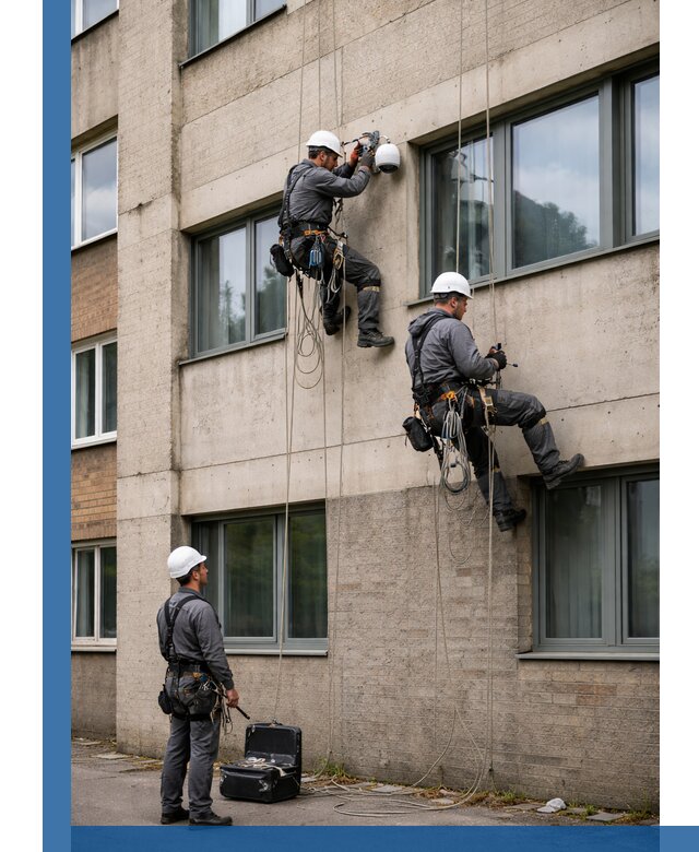 Монтаж фасадных камер видеонаблюдения в Нерюнгри под ключ