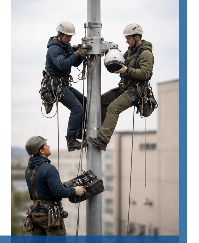 Установка видеокамер на мачте в Нерюнгри от 9231 р. | ВЫСОТНИК-Нрю