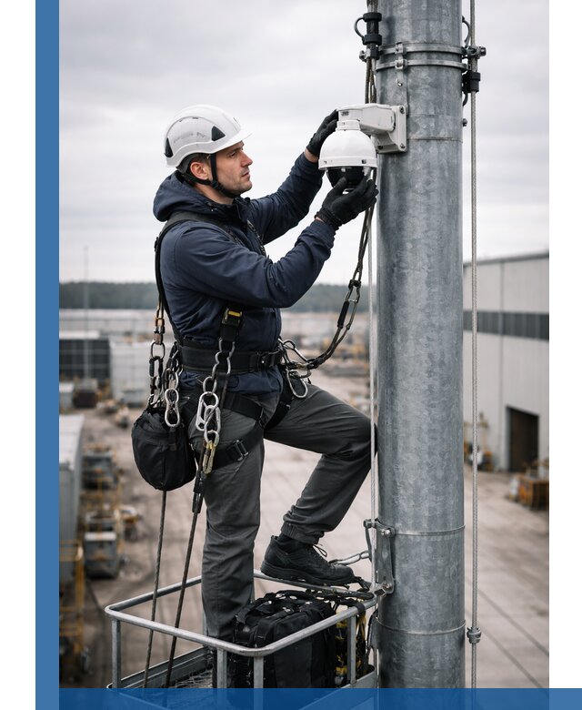 Профессиональная установка видеокамер на мачте в Нерюнгри