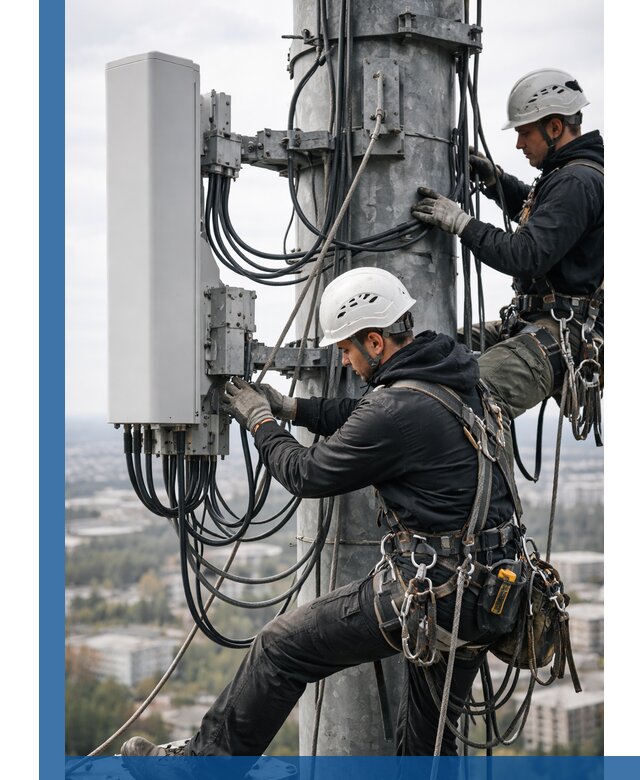 Монтаж оборудования связи на мачте в Нерюнгри с пусконаладкой