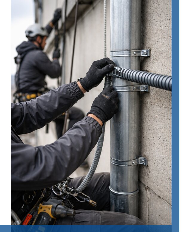 Монтаж гофры для кабеля в Нерюнгри от 326 р. | ВЫСОТНИК-Нрю