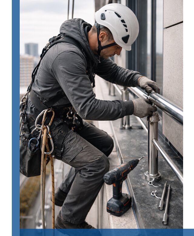 Монтаж ограждений на высоте в Нерюнгри для зданий и конструкций