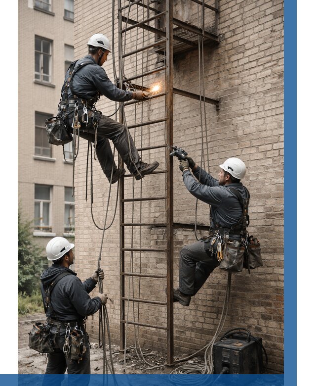 Ремонт пожарной лестницы в Нерюнгри от 8145 р. | ВЫСОТНИК-Нрю