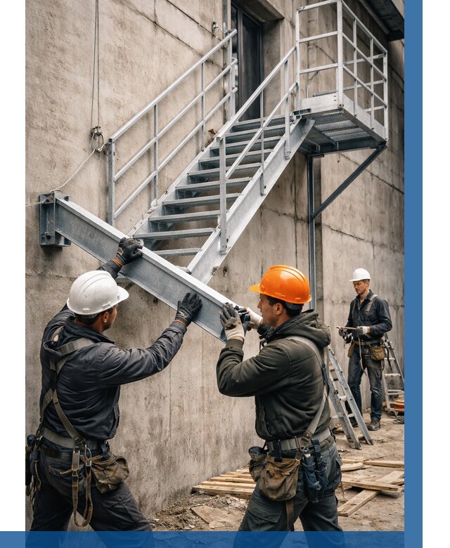 Монтаж металлических лестниц в Нерюнгри от 16290 р. | ВЫСОТНИК-Нрю