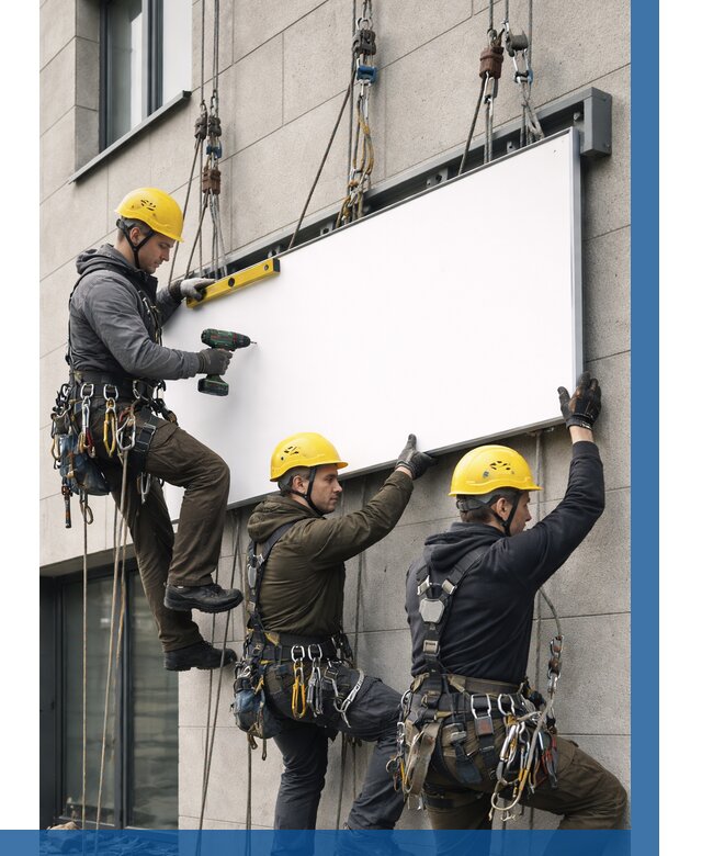 Монтаж рекламной вывески в Нерюнгри от 8688 р. | ВЫСОТНИК-Нрю