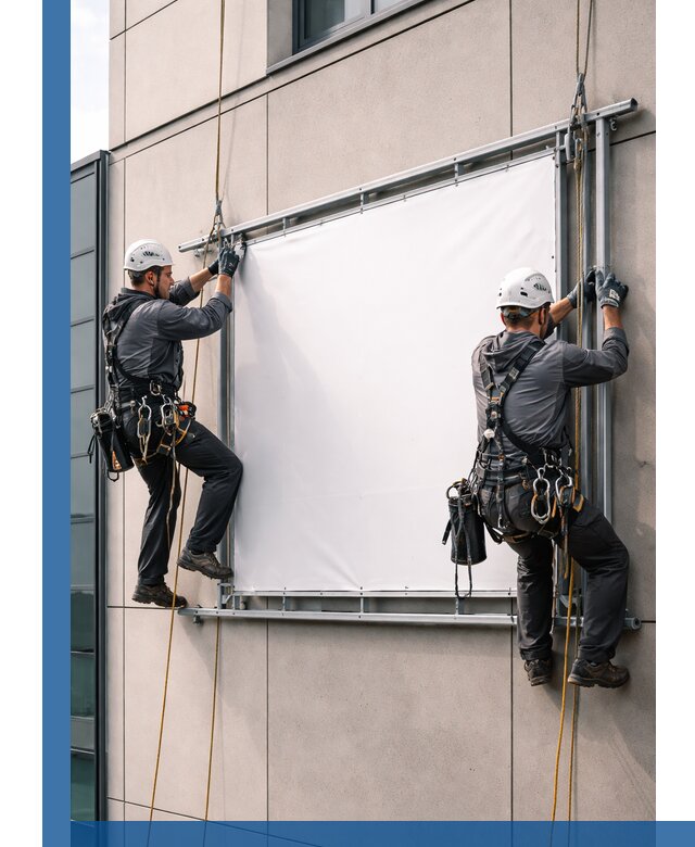 Монтаж наружной рекламной вывески в Нерюнгри под ключ