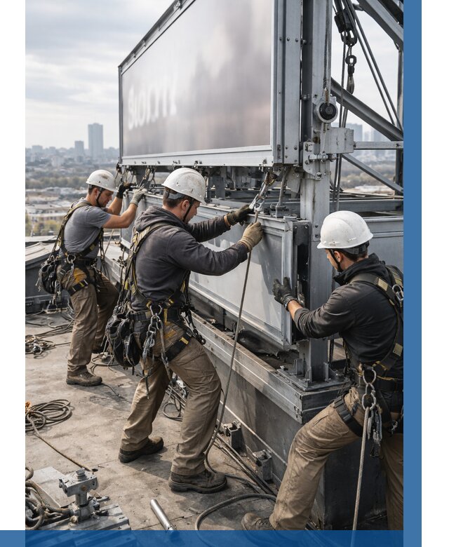 Монтаж крышной рекламной конструкции в Нерюнгри от 65160 р.|ВЫСОТНИК-Нрю