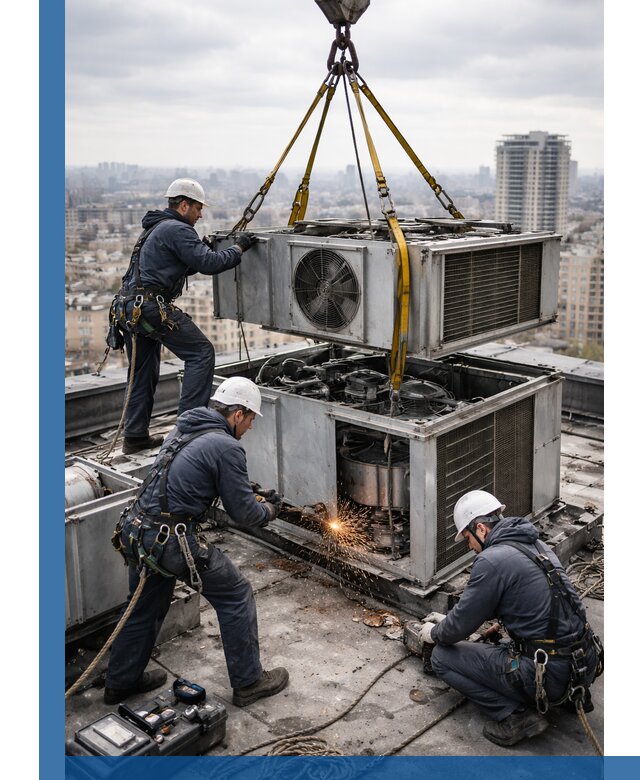 Демонтаж крышной установки в Нерюнгри любой сложности